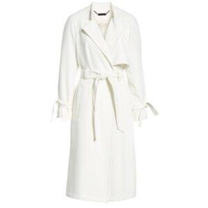 RACHEL Rachel Roy NWOT White Belted Wrap Trench Coat - Size Small